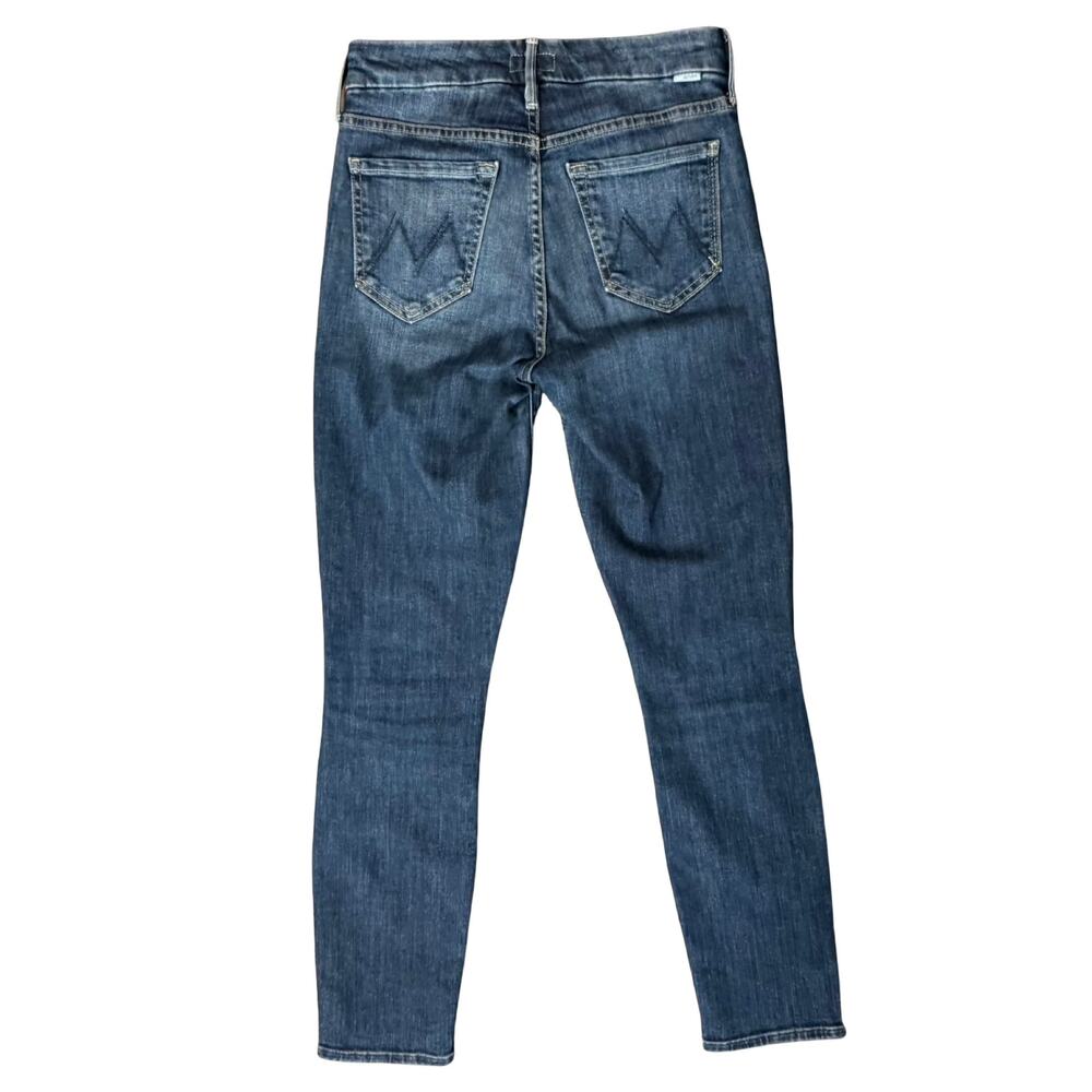 Mother Denim Blue Medium Wash Stretch The Looker Crop On The Edge Size 24 - Picture 10 of 12